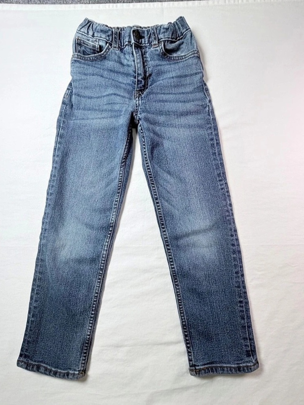 OshKosh B'gosh Kids Straight Jeans Size 7R Blue Denim Unisex Adjustable Waist